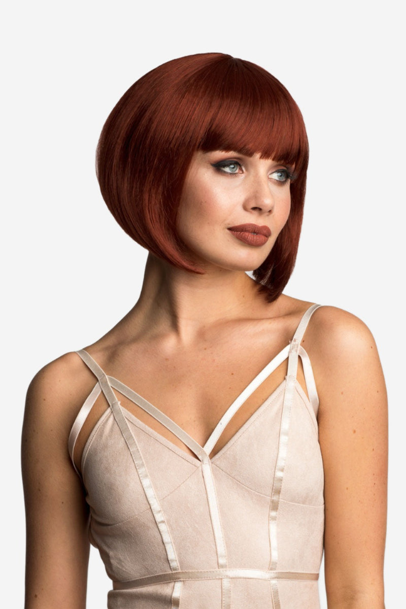 Ginger Copper red bob wig Inverted A Line style Jacqueline