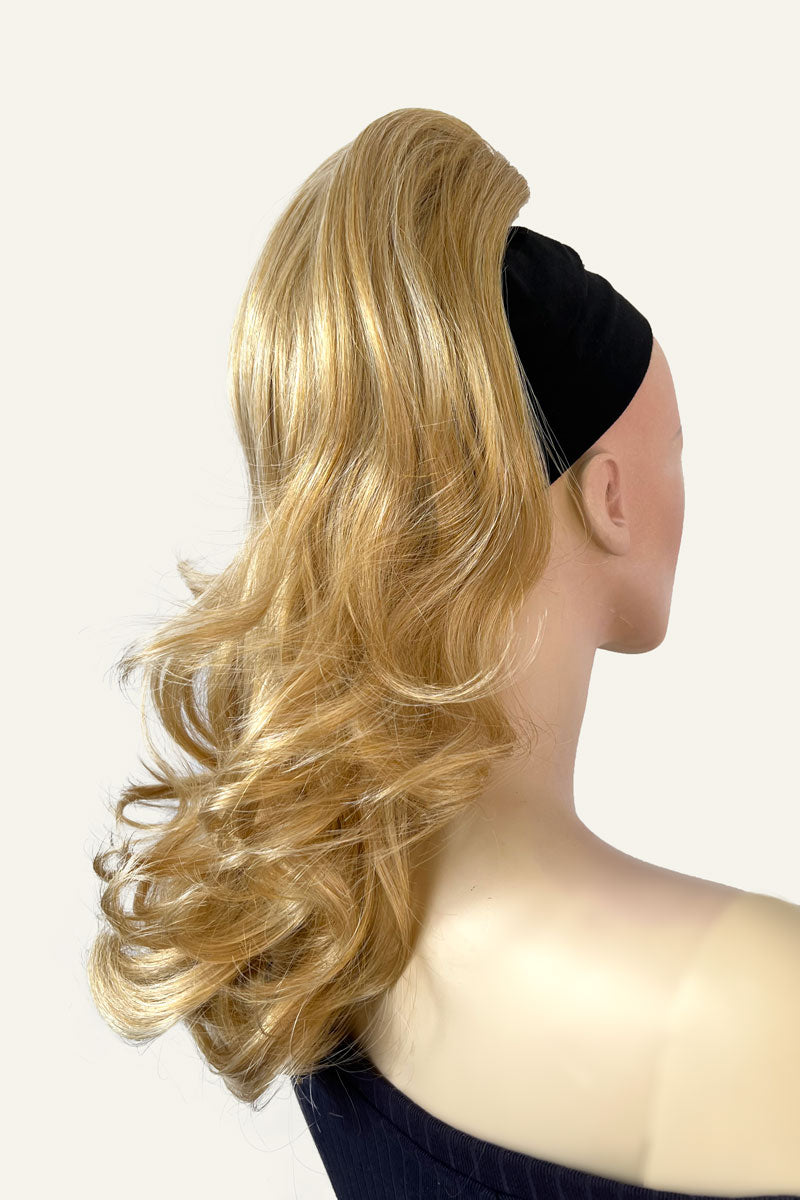 Ponytail hairpiece extension, layered with waves: Elsa