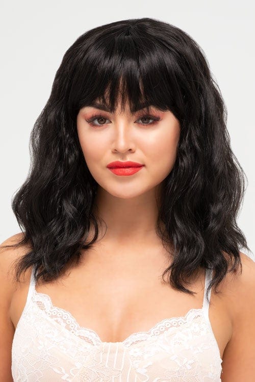 Black long wavy bob wig (lob): Sigrid