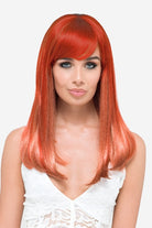 Copper red and golden blonde wig with straight fringe: Mathilda freeshipping - AnnabellesWigs