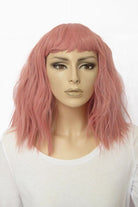 Dusty pink long wavy bob wig (LOB) with textured waves: Fearne AnnabellesWigs