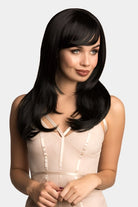 Annabelle's Wigs synthetic wig Long black wig, face frame style with full, sweeping fringe: Corina