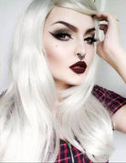 Silver wig, long, razor cut, face frame: London freeshipping - AnnabellesWigs