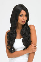 Long Wavy Black Wig With Side Sweeping Fringe: Charlotte freeshipping - AnnabellesWigs