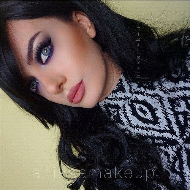 Long Wavy Black Wig With Side Sweeping Fringe: Charlotte freeshipping - AnnabellesWigs