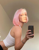 Annabelle's Wigs synthetic wig Short Pink Bob Wig (Ombre: Pale Pink and platinum): Louisa