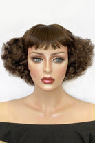 A short brown vintage style wig with waves: Rita