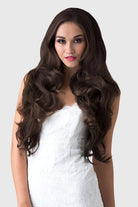 Brown half wig hairpiece, full, long with gentle waves: Taya