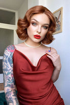 Auburn pinup wig, lace front, vintage style: Ginny AnnabellesWigs