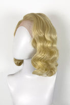 Blonde lacefront wig, pinup/vintage style, mid length with finger waves: Lucinda