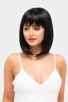 Black long bob wig, shoulder length: Evie