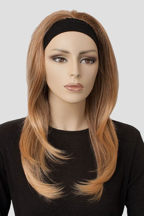 Brown half wig hairpiece (3/4 wig), gently layered: Briar